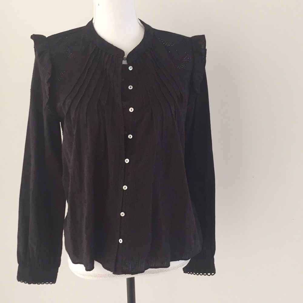 NWT Zara lace detail top black medium